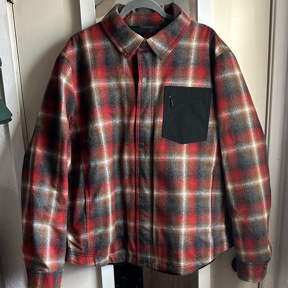 Pendleton Red and Gray Plaid Shirt Jacket